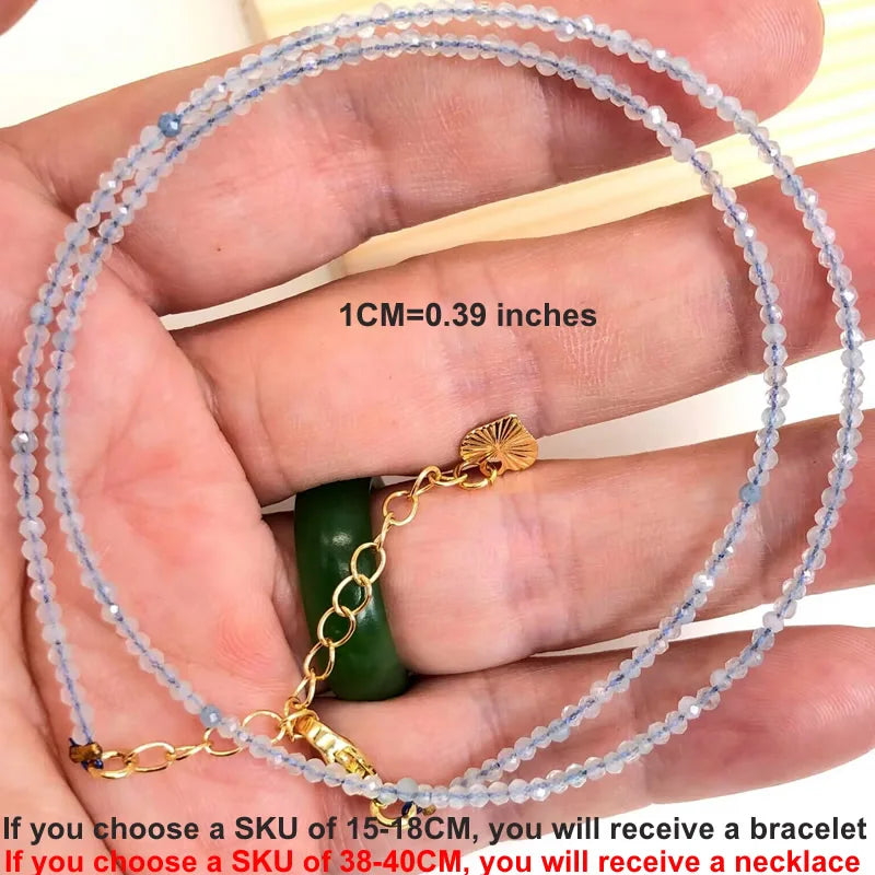 Natural Gemstones 2mm Cutting Angle beads Necklace