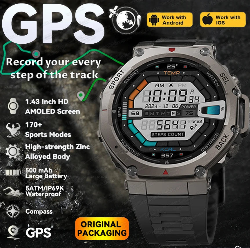 2025 NEW Built-in Dual-band GPS Smart Watch Men